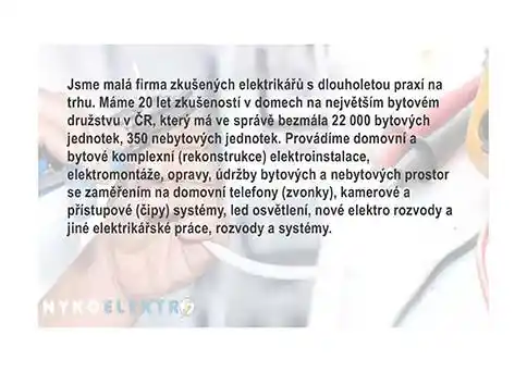 nykoelektro,elektrikar,opravy,montaze,byty,domy,zvonky,telefony,osvetleni,kamery,cipy,Most,Litvínov